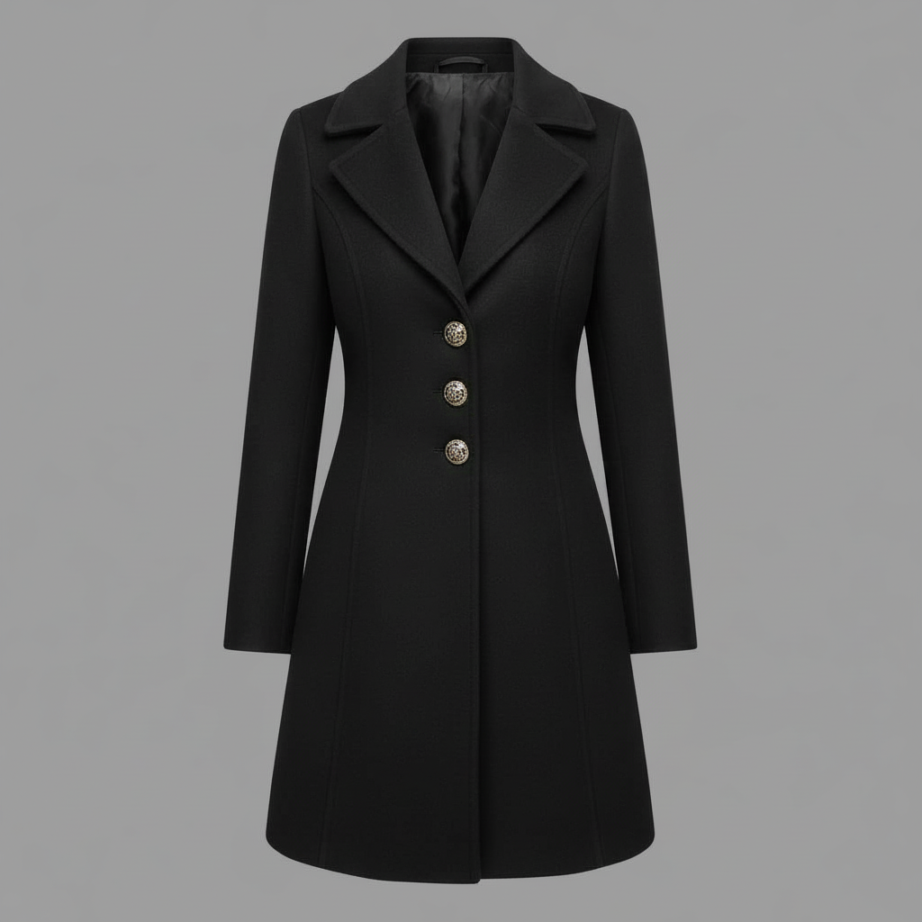 Cappotto Lungo Da Donna Con Bottoni E Colletto A Revers, immagine 5