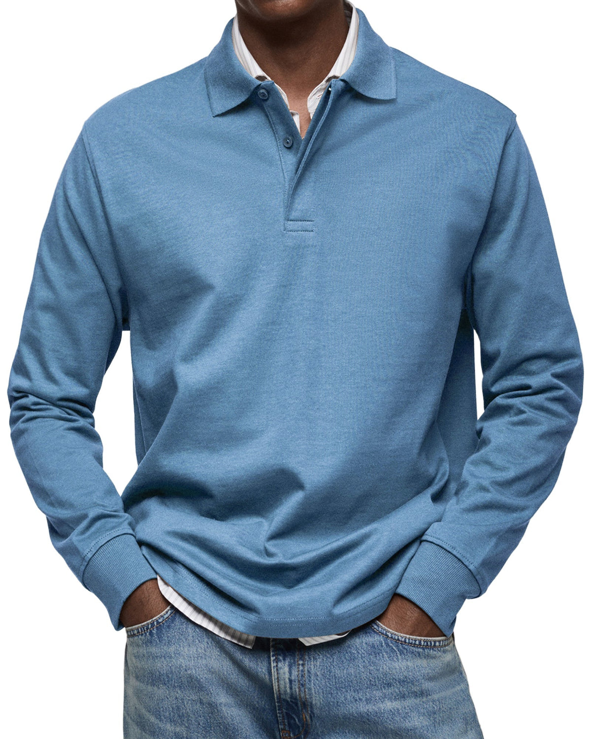 Polo Da Uomo A Maniche Lunghe Con Colletto Classico, immagine 1