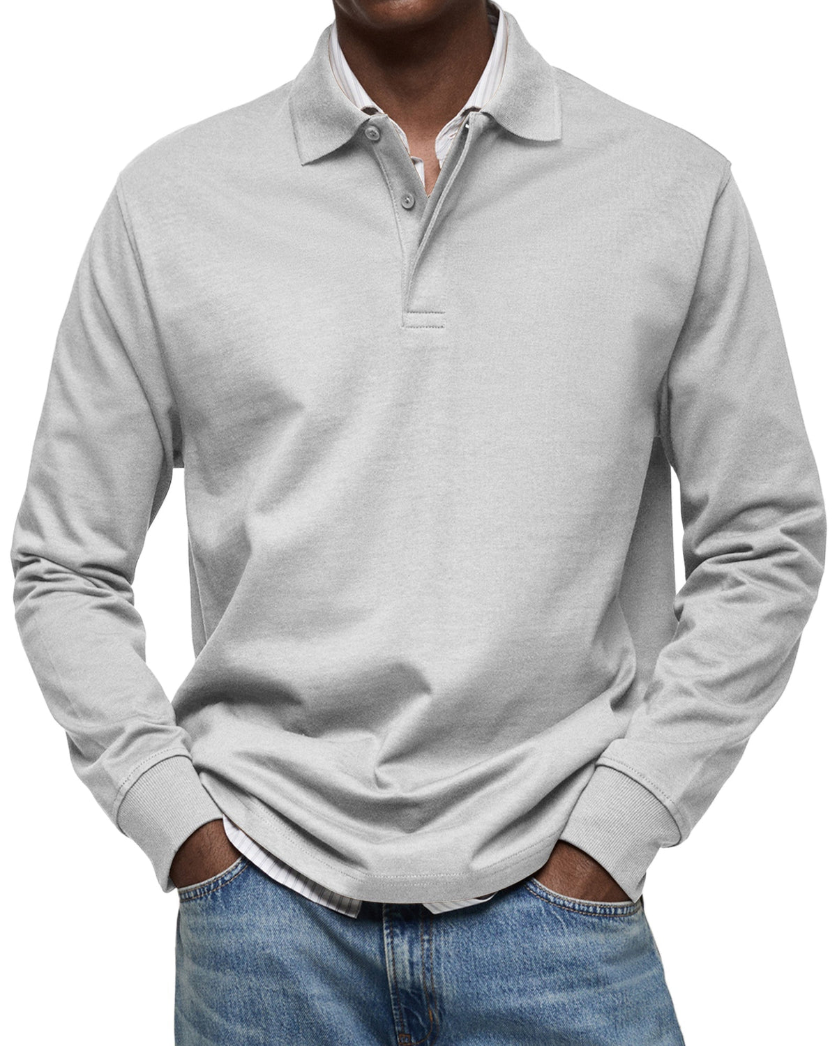 Polo Da Uomo A Maniche Lunghe Con Colletto Classico, immagine 4