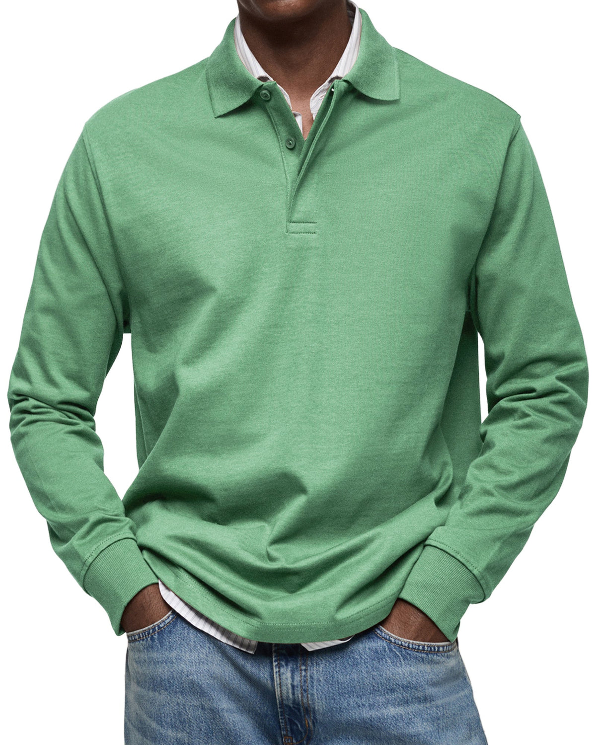Polo Da Uomo A Maniche Lunghe Con Colletto Classico, immagine 6