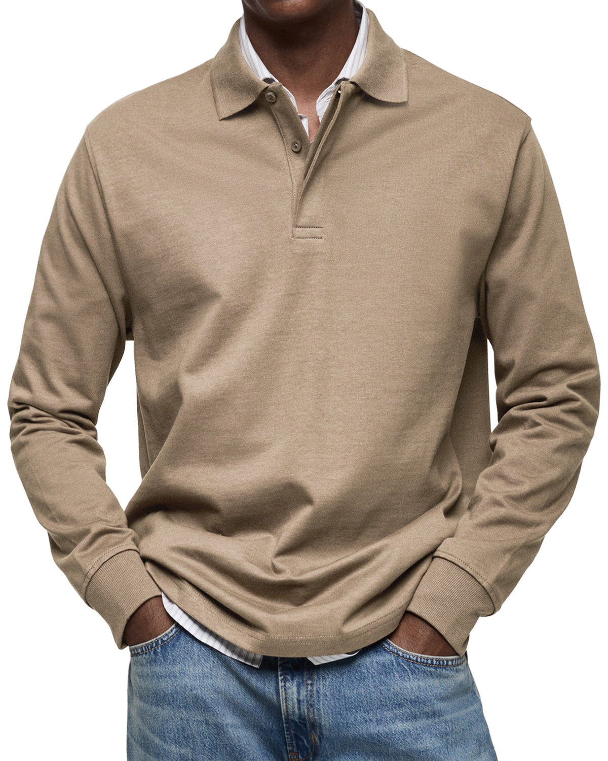 Polo Da Uomo A Maniche Lunghe Con Colletto Classico, immagine 7