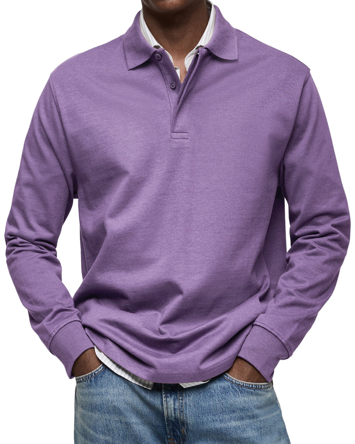 Polo Da Uomo A Maniche Lunghe Con Colletto Classico, immagine 8