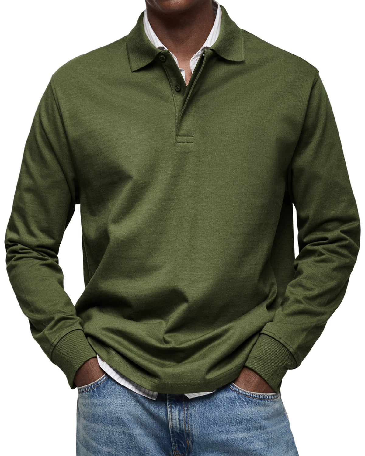 Polo Da Uomo A Maniche Lunghe Con Colletto Classico, immagine 9