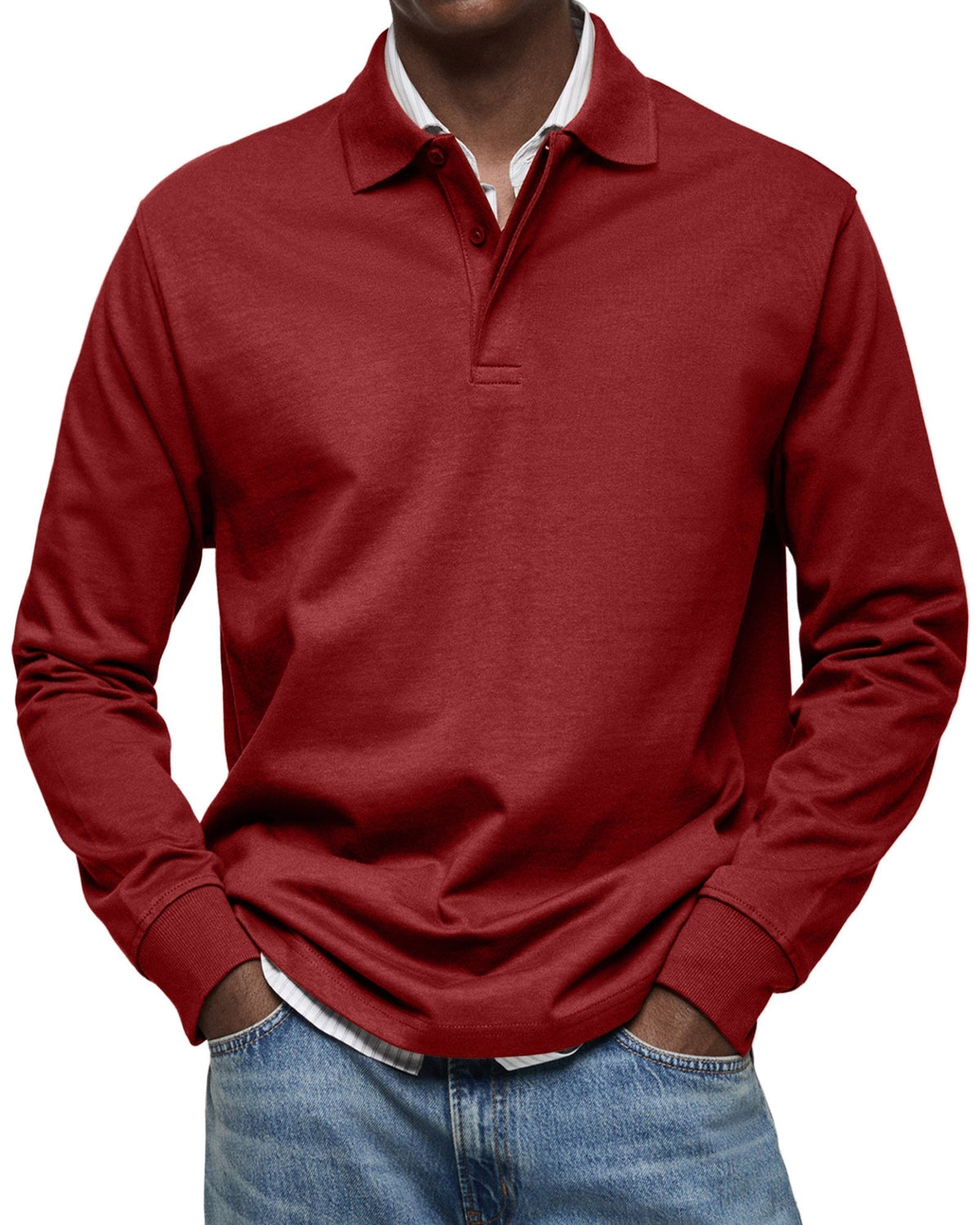 Polo Da Uomo A Maniche Lunghe Con Colletto Classico, immagine 10