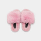 Pantofole Rosa Da Donna Con Pelliccia Di Volpe, Visone E Suola In Gomma, immagine 4
