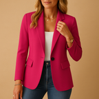 Blazer Monopetto Da Donna Con Revers A Punta E Tasche, immagine 2
