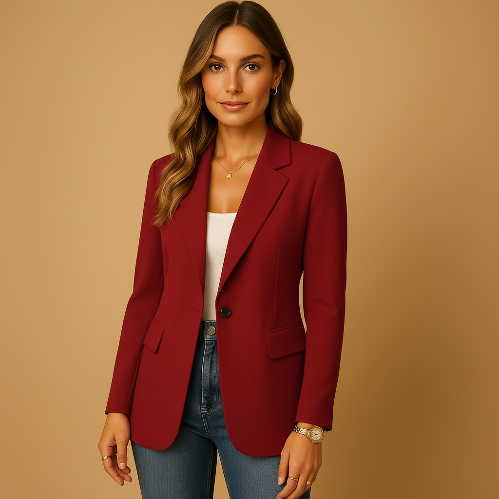 Blazer Monopetto Da Donna Con Revers A Punta E Tasche, immagine 3