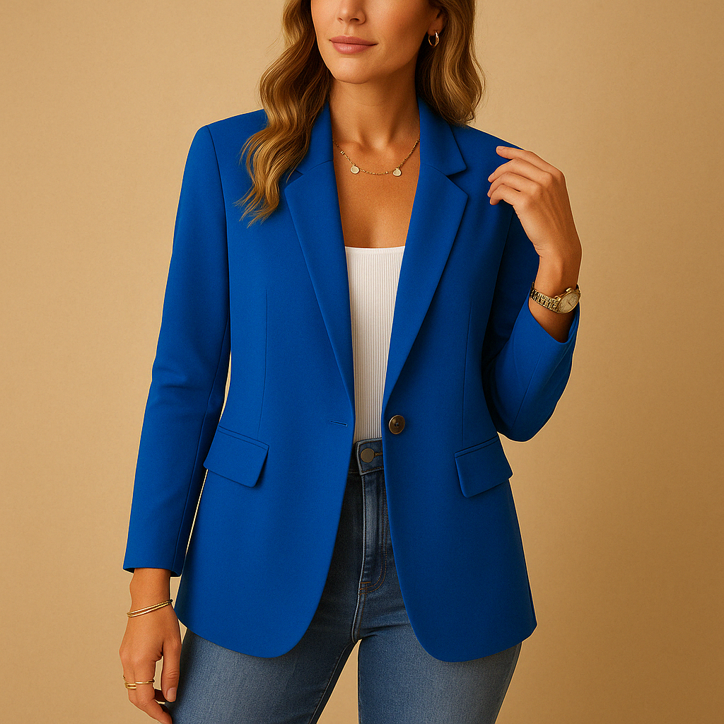 Blazer Monopetto Da Donna Con Revers A Punta E Tasche, immagine 6