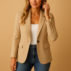 Blazer Monopetto Da Donna Con Revers A Punta E Tasche, immagine 8