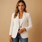 Blazer Monopetto Da Donna Con Revers A Punta E Tasche, immagine 1