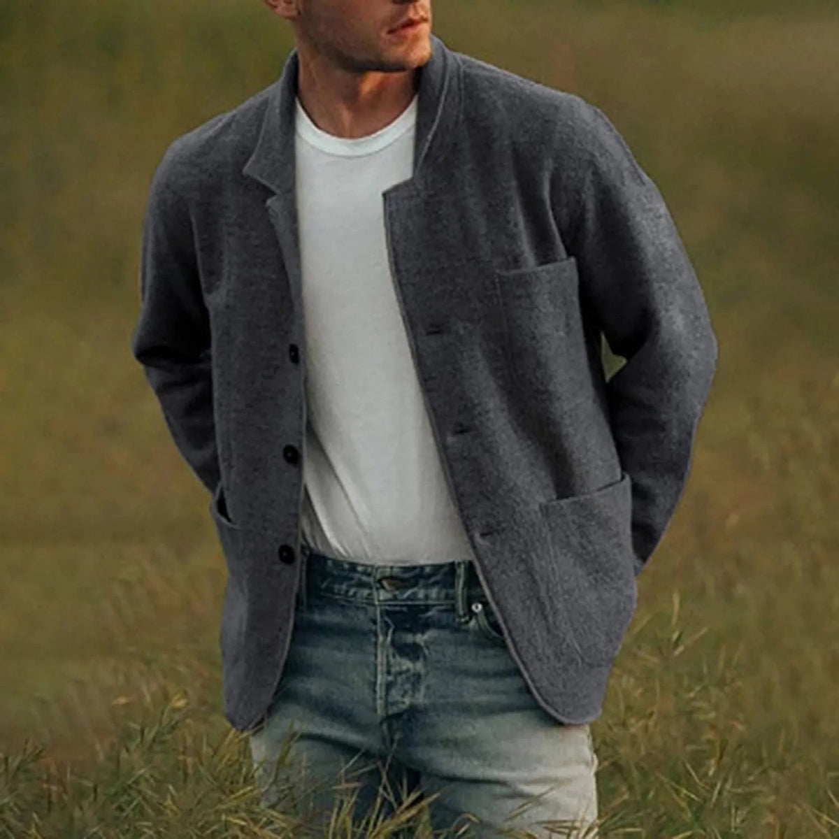 Blazer Uomo | Design Rilassato & Tasche Applicate