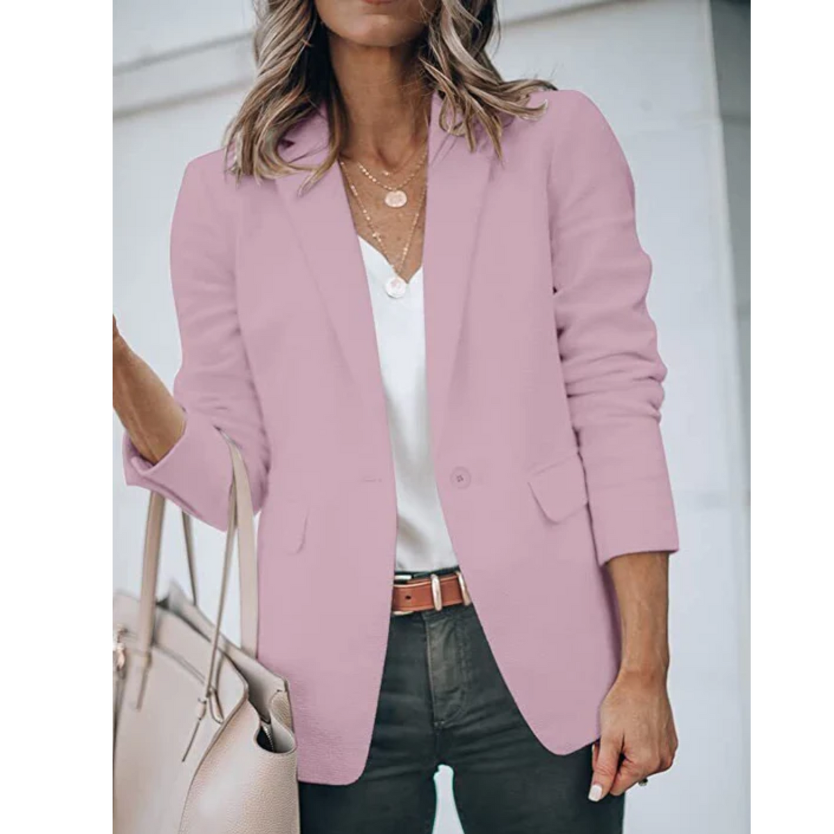 Blazer Da Ufficio Da Donna Aperto Con Revers Classici, immagine 4