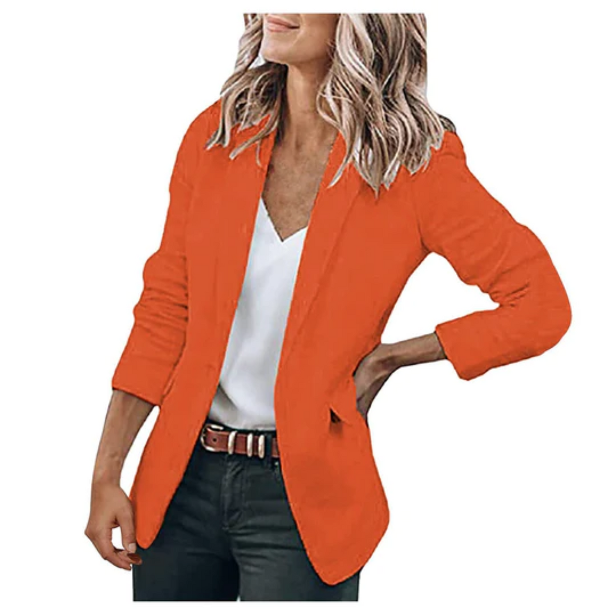 Blazer Da Ufficio Da Donna Aperto Con Revers Classici, immagine 11