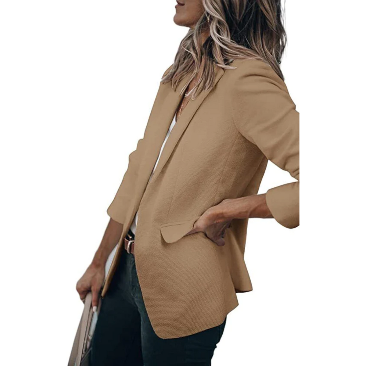 Blazer Da Ufficio Da Donna Aperto Con Revers Classici, immagine 9