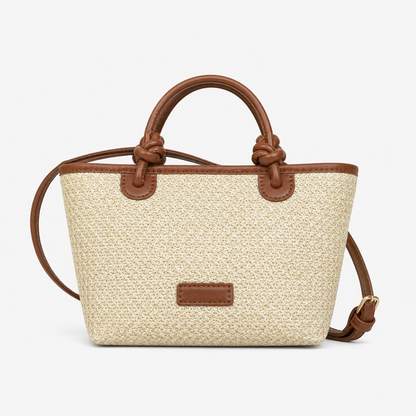 Borsa A Mano In Paglia Beige Con Tracolla Donna — Ischia, immagine 1