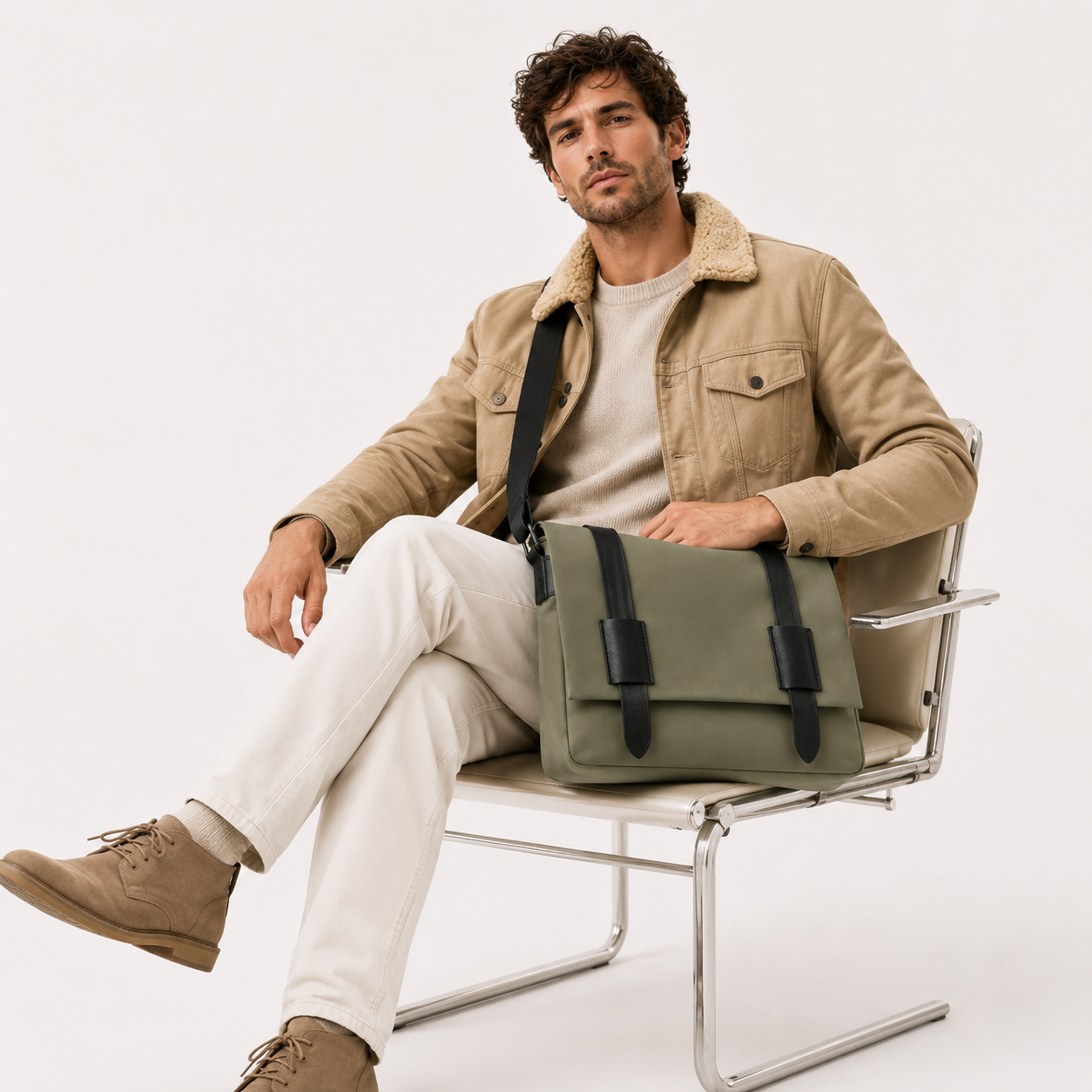 Borsa Messenger Multicolore Con Patta Uomo — Padova, immagine 6