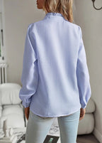 Top Da Donna A Maniche Lunghe Con Ruches Frontali, immagine 2