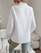Top Da Donna A Maniche Lunghe Con Ruches Frontali, immagine 4