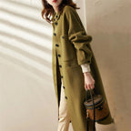 Cappotto Lungo Da Donna Con Collo Coreano E Bottoni, immagine 2