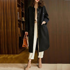 Cappotto Lungo Da Donna Con Collo Coreano E Bottoni, immagine 3