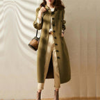 Cappotto Lungo Da Donna Con Collo Coreano E Bottoni, immagine 1