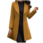 Cappotto Sagomato Da Donna Con Revers E Bottoni, immagine 3