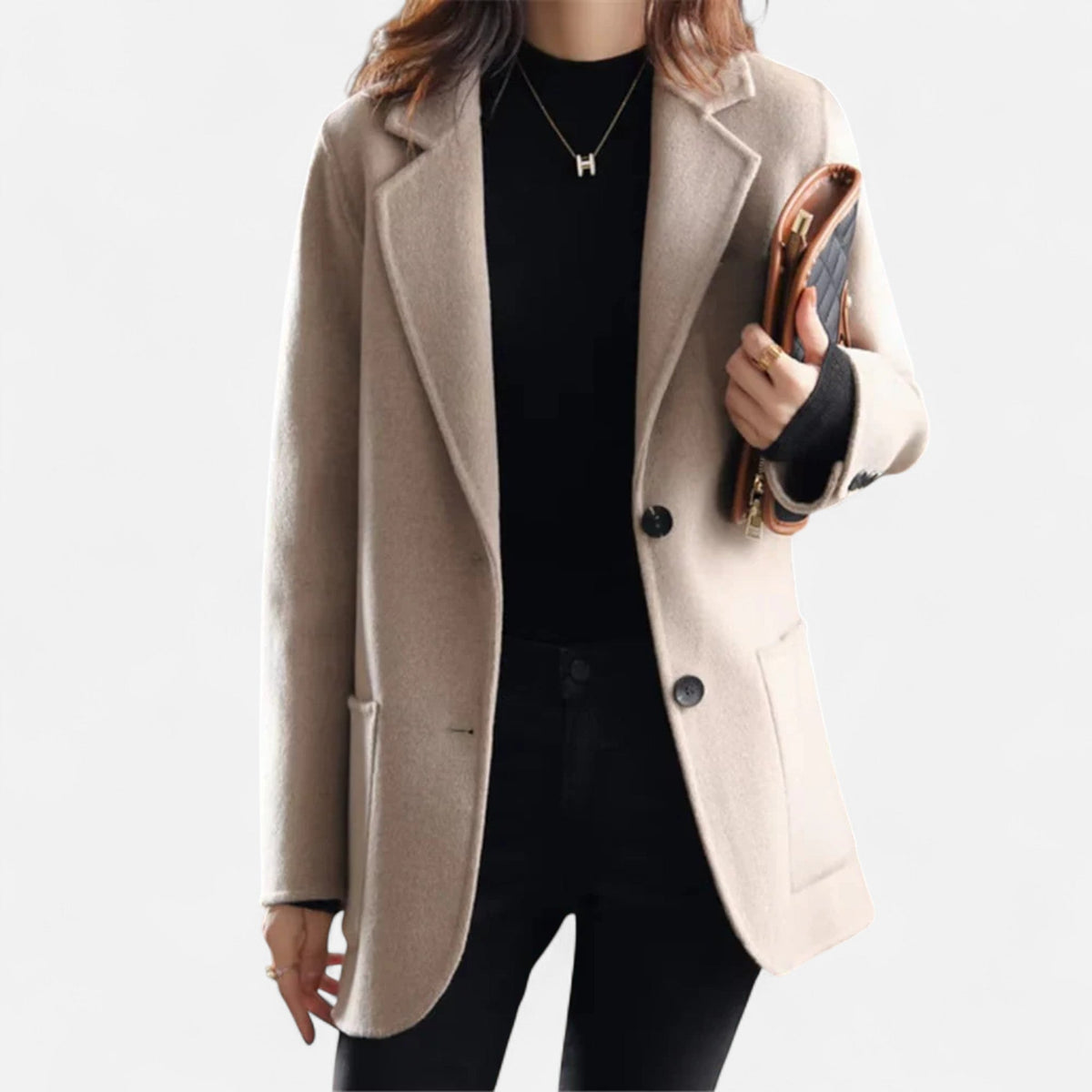 Cappotto Monopetto Da Donna Con Revers E Bottoni A Contrasto, immagine 4