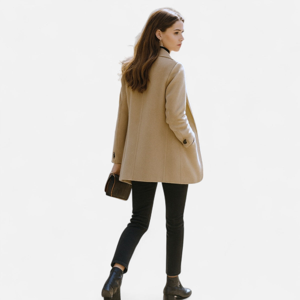Cappotto Monopetto Da Donna Con Revers E Bottoni A Contrasto, immagine 5