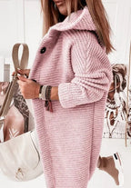 Cardigan Lungo Da Donna Con Cappuccio E Bottoni, immagine 6