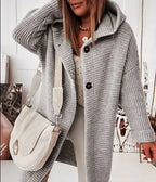 Cardigan Lungo Da Donna Con Cappuccio E Bottoni, immagine 7