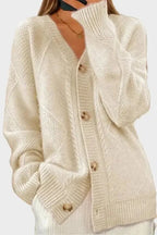 Cardigan A Trecce Da Donna Con Bottoni E Tasche, immagine 1