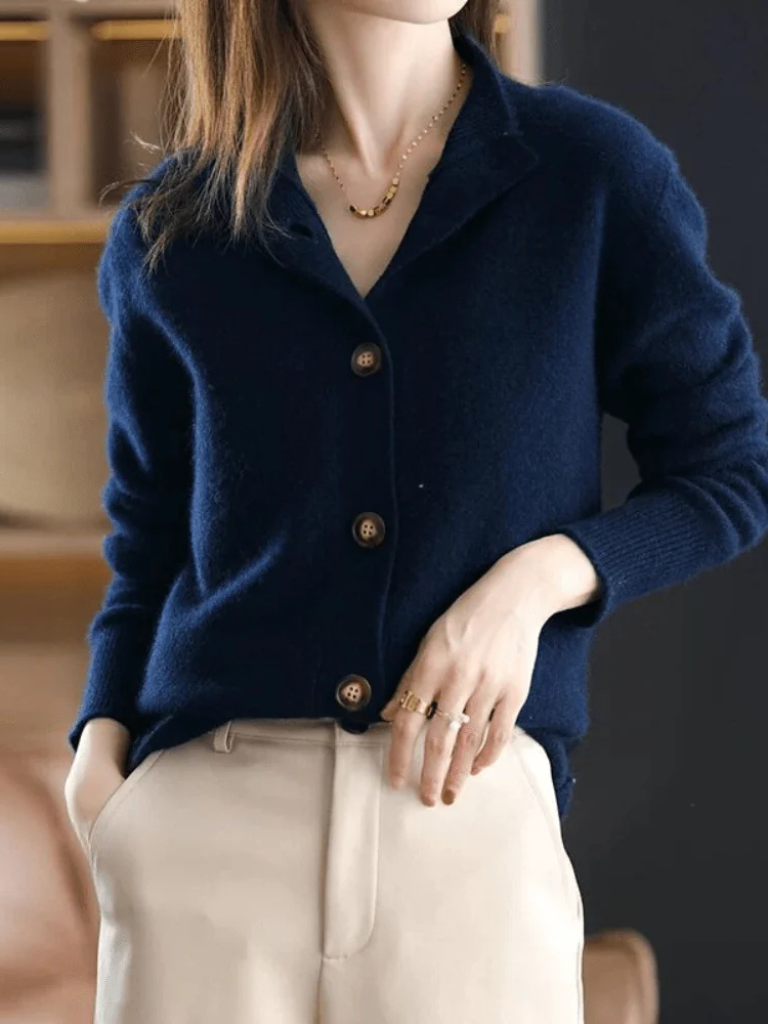 Cardigan Donna | Collo Alto & Bottoni Frontali