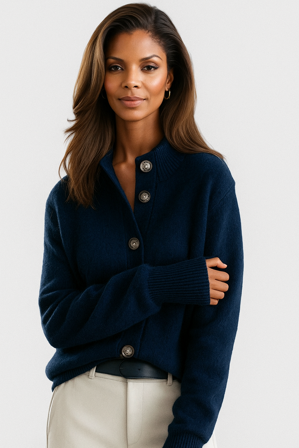 Cardigan Donna | Collo Alto & Bottoni Frontali