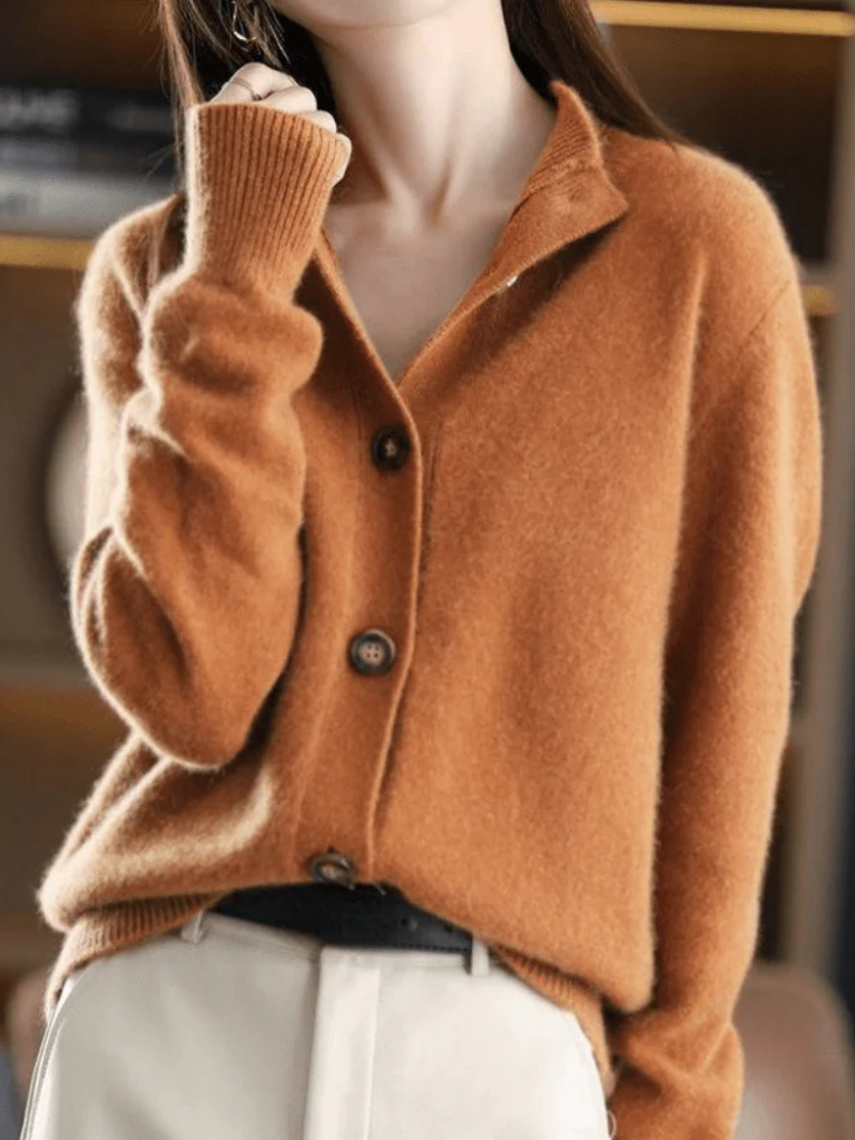 Cardigan Donna | Collo Alto & Bottoni Frontali