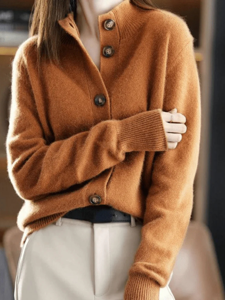 Cardigan Donna | Collo Alto & Bottoni Frontali