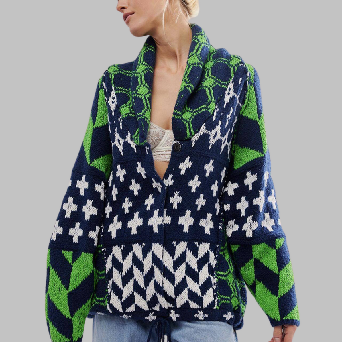 Cardigan Donna | Motivo Geometrico & Linea Oversize