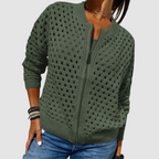 Cardigan Donna | Traforato & Zip Frontale
