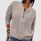 Cardigan Donna | Traforato & Zip Frontale