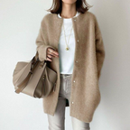 Cardigan Lungo Da Donna Con Bottoni E Tasche Frontali, immagine 3