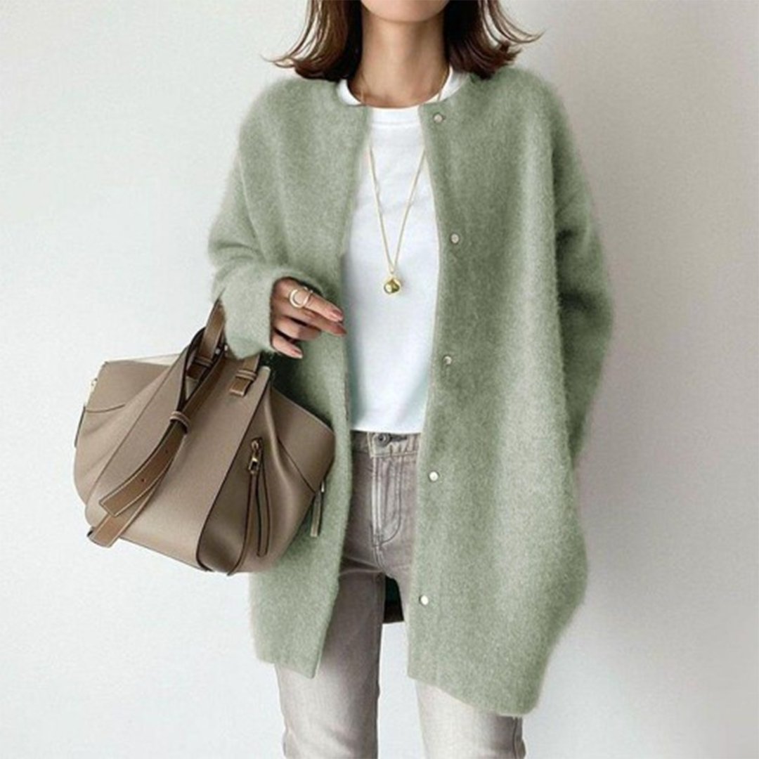Cardigan Lungo Da Donna Con Bottoni E Tasche Frontali, immagine 5