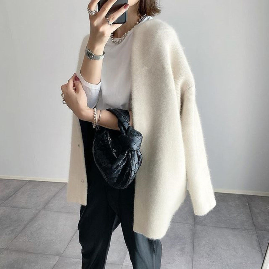 Cardigan Lungo Da Donna Con Bottoni E Tasche Frontali, immagine 7