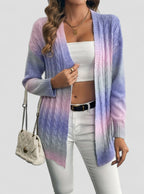 Cardigan Lungo Donna | Modello Aperto & Trama Intrecciata