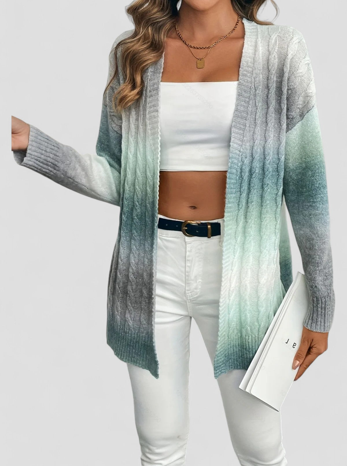 Cardigan Lungo Donna | Modello Aperto & Trama Intrecciata