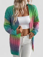 Cardigan Lungo Donna | Modello Aperto & Trama Intrecciata