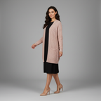 Cardigan Lungo Da Donna Aperto Con Tasche Frontali, immagine 1
