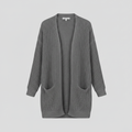 Cardigan Lungo Da Donna Aperto Con Tasche Frontali, immagine 5
