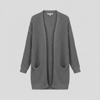 Cardigan Lungo Da Donna Aperto Con Tasche Frontali, immagine 5
