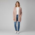 Cardigan Lungo Da Donna Aperto Con Tasche Frontali, immagine 3