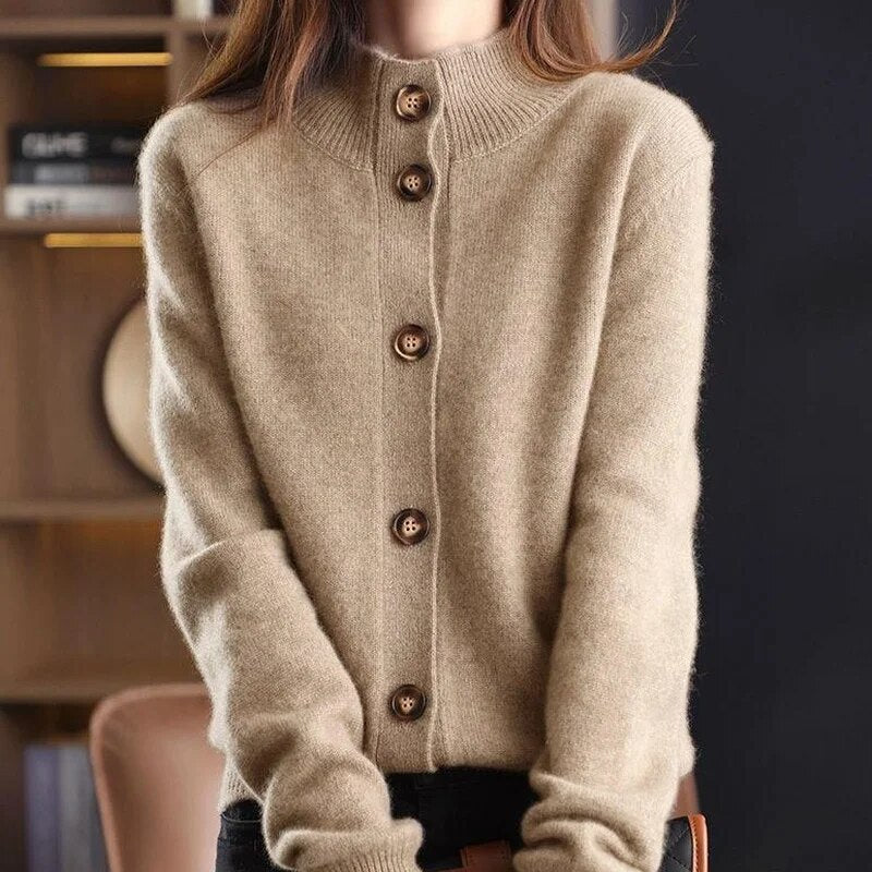 Cardigan Da Donna Con Colletto E Bottoni Frontali, immagine 2