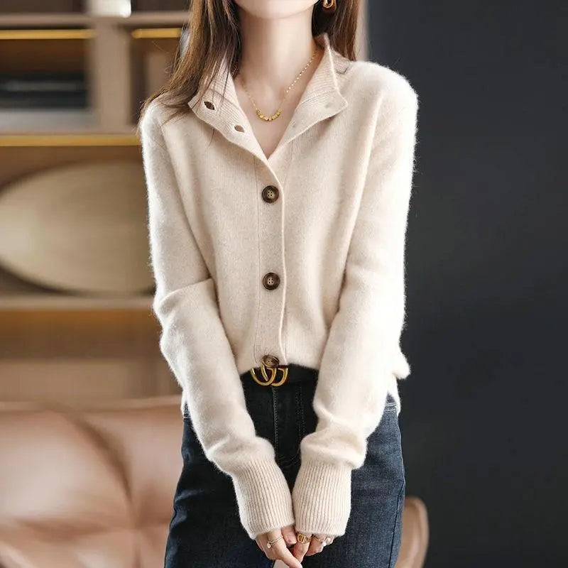 Cardigan Da Donna Con Colletto E Bottoni Frontali, immagine 4